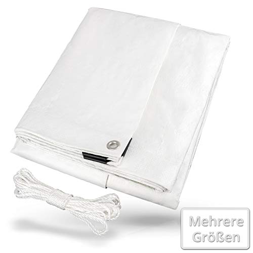 CoverUp! lona impermeable exterior 2 x 3 m [120 g/m2] + cuerda de 12 m, lona de protección con ojales para muebles de jardín, piscina, camiones, lona de protección impermeable y resistente a la rotura