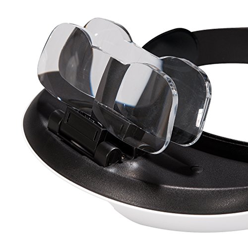 Covvy Cabeza Lupa Gafas con 2 Luces Led, 5 Lentes Intercambiables, Lupa de Cabeza Ajustable para Leer, Lupa Joyería, Electrónico Reparación