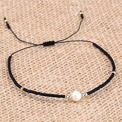 C.QUAN CHI Tejido Hebra Pulsera Mujer Cuerda Con cuentas Cera Cuerda Hecho a mano Trenzado Ajustable Pulsera Mujer Regalos