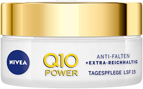 Crema de día Nivea Q10 Power para piel seca a muy seca, crema de día para arrugas suaves, crema hidratante intensiva con FPS 15, 1 unidad (50 ml)