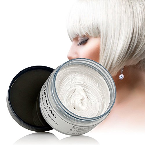 Crema de tinte de color blanco mate, peinado instantáneo, duradera, profesional, cera, 120 g, para hombres y mujeres, para fiesta, cosplay, discoteca, carnaval, Halloween