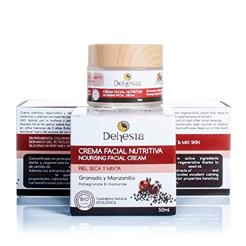 CREMA FACIAL NUTRITIVA BIO. Hidratante y Regeneradora. Con Aceite de Semilla de Granada y Manzanilla. Dehesia Econatural - 50ml