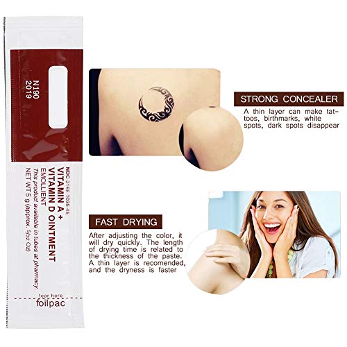 Crema Reparadora de Tatuajes - Delaman Vitamin A&D Gel Crema para Ungüentos, Maquillaje Permanente Tattoo Repair Aftercare Recovery, Set de 10 (Color : Blanco)