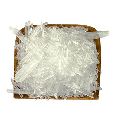 Cristales de mentol, Cristales hielo grandes, Mentol, Menta 100% puros - Calidad farmacéutica para infusiones de sauna - contenido 50g