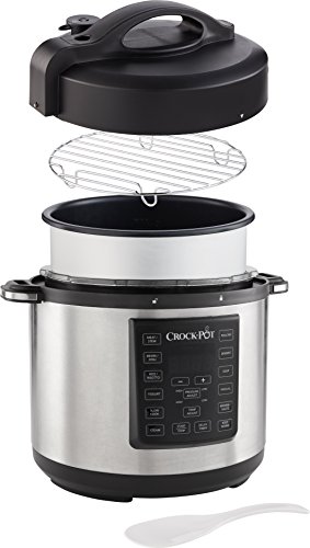 Crock-Pot CSC051X, Olla Multicooker Express para todo tipo de recetas: cocción lenta, cocción rápida a presión con varios ajustes, sellar/saltear, vapor y yogur, 5.7 litros, Negro