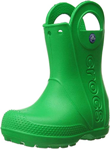 Crocs Handle It Rain Boot K, Botas de Agua Unisex Niños, Verde (Grass Green), 24/25 EU