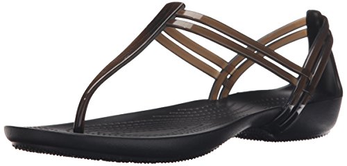 Crocs Isabella T Strap, Sandalias para Mujer, Negro (Black), 38/39 EU