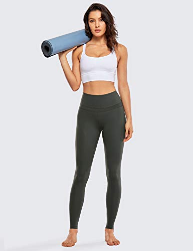 CRZ YOGA Mujer Mallas Deportivo Pantalón Elastico para Running Fitness-71cm Verde Oliva 36