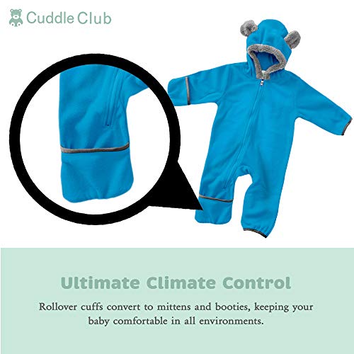 Cuddle Club Mono Polar Bebé para Recién Nacidos a Niños 4 Años - Pijamas Infantiles Chaqueta de Invierno Abrigo Polar Niño Mono de Niños - BearBlue2T