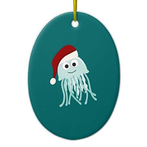 Cukudy Adornos navideños de cerámica diseño de Medusas de Navidad, Recuerdo de 2018 para Decoraciones de Navidad, decoración de árbol, 3 Pulgadas