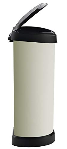 Curver Touch 176461- Cubo de basura, mecanismo de apertura con toque, 40 L, color marfil