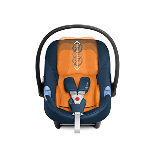 Cybex Gold - Portabebé Aton M, en contra de la marcha, incluye reductor para recién nacido, desde el nacimiento hasta aprox. 18 meses, max. 13 kg, urban black