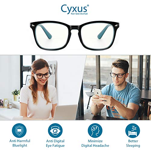 Cyxus Gafas con Filtro de luz Azul bloqueo de luz azul, Gafas con Filtro - Anti Luz Azul para Ordenador, Anti-reflejantes para Hombre y Mujer