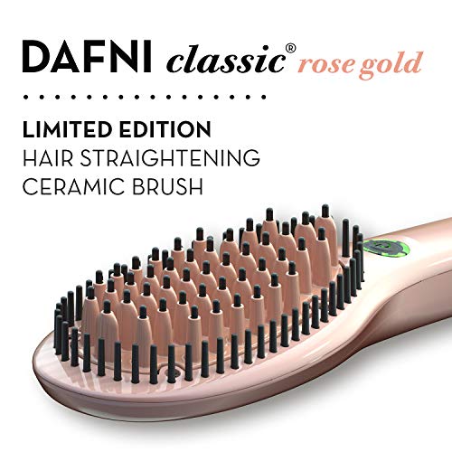 DAFNI Rose Gold Classic – Cepillo alisador de pelo portátil – Cepilla el pelo hasta 10 veces más rápido que una plancha flar [EU Plug]