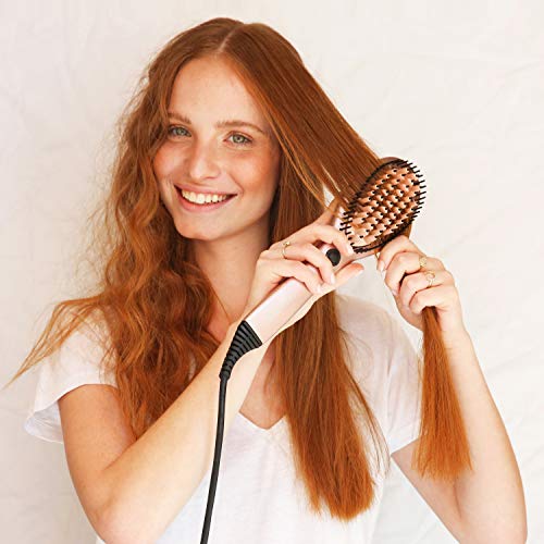 DAFNI Rose Gold Classic – Cepillo alisador de pelo portátil – Cepilla el pelo hasta 10 veces más rápido que una plancha flar [EU Plug]