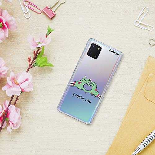 dakanna Funda para [Samsung Note 10 Lite] de Silicona Flexible, Dibujo Diseño [Manos Zombie Haciendo el Signo de Amor], Color [Fondo Transparente] Carcasa Case Cover de Gel TPU para Smartphone