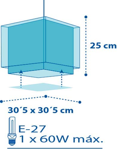 Dalber Lámpara Infantil Colgante de Techo Marinero Petit Marin, azul, 30.5 x 30.5 x 25 cm