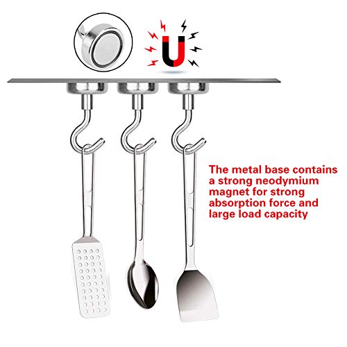 DaMohony Ganchos Magnéticos Herramientas de Organización de Metal para El Armario de La Oficina Del Dormitorio de La Cocina Casera (6 Piezas)