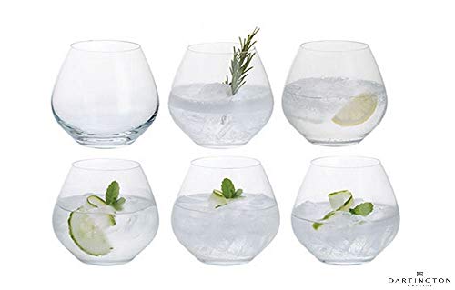 Dartington Crystal - Vaso de cristal para fiesta (6 piezas, sin tallo, 9,5 x 9,5 x 9 cm)