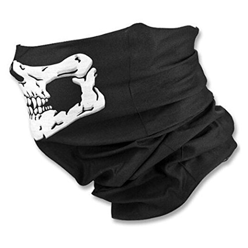 DDLBiZ Calavera Tubular Protección Máscara De Polvo Bandana Moto Bufanda De Poliéster Cara Cuello Calentador para Snowboard esquí Moto Ciclismo - BB-00