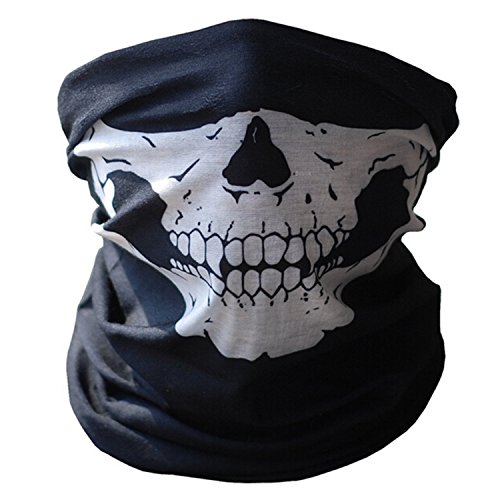 DDLBiZ Calavera Tubular Protección Máscara De Polvo Bandana Moto Bufanda De Poliéster Cara Cuello Calentador para Snowboard esquí Moto Ciclismo - BB-00