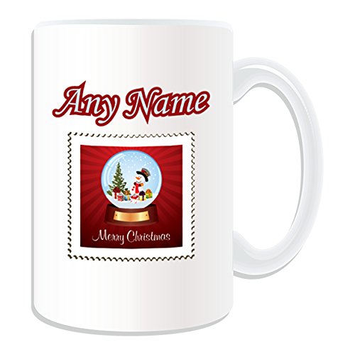 De regalo con mensaje personalizado - bola de nieve de Navidad sello taza (de nieve de Navidad diseño de, blanco) - el nombre/mensaje en tu taza diseño de - muñeco de nieve