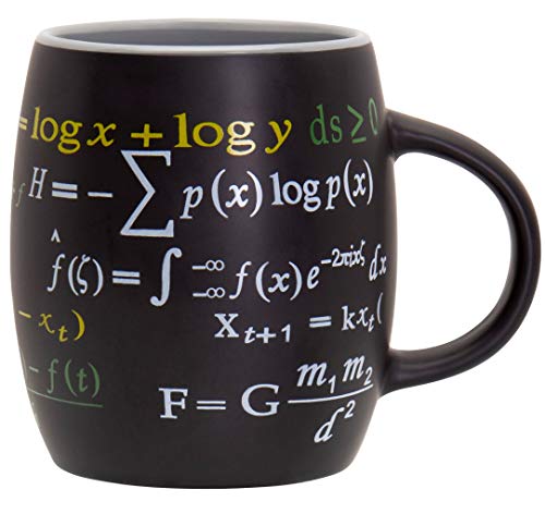 Decodyne Taza de matemáticas, 15 onzas Taza de café con famosas fórmulas matemáticas