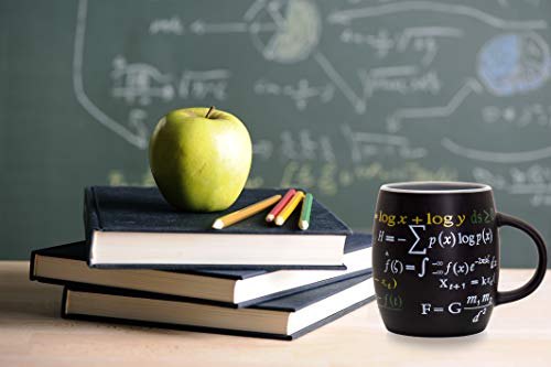 Decodyne Taza de matemáticas, 15 onzas Taza de café con famosas fórmulas matemáticas