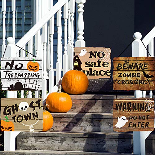 Decoraciones de Halloween,10 Piezas Halloween Banner Letreros Colgantes de Halloween,Pancarta Interior Al Aire Libre Decoración de la Fiesta de Halloween