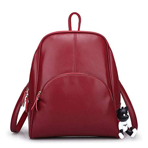 DEERWORD Mujer Bolsos mochila Bolsas escolares Bolsos bandolera Shoppers y bolsos de hombro Cuero de PU Burdeos