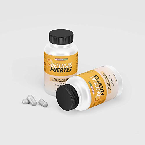 DEFENSAS FUERTES - Vitamina C Pura 1.585mg Para Proteger y Reforzar el Sistema Inmunológico | Activa Tus Defensas| Protege Las Células del Daño Oxidativo | Acción Preventiva | 60 cápsulas