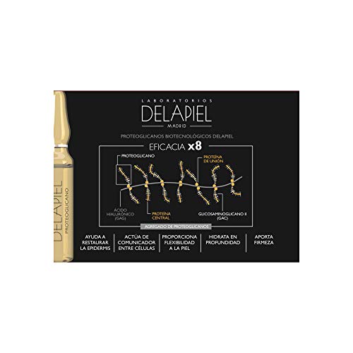 Delapiel Serum Facial - Conexión 7% de proteoglicanos encapsulados complementado con 7% de Vitamina C - 15 Ampollas