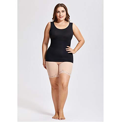 DELIMIRA Camiseta Moldeadora Camiseta Interior Body Shaper sin Costuras Ropa Interior para Mujer Negro 46