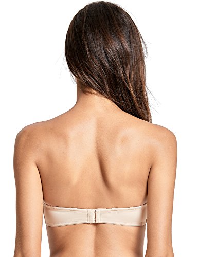 DELIMIRA - Sujetador sin Tirantes con Aros Moldeado Tallas Grandes para Mujer Beige 110G