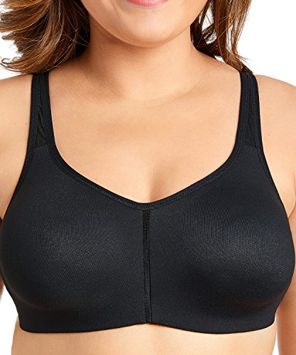 DELIMIRA - Sujetador Tallas Grandes Full Cup sin Aros sin Relleno para Mujer Negro 105B