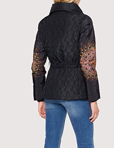 Desigual Coat AGGU Abrigo, Negro (Negro 2000), 38 para Mujer