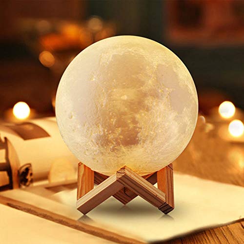 DFDLNL Lámpara de Luna de impresión 3D 8cm USB Luz táctil LED Luminaria Iluminación Lámpara de Dormitorio Luz Nocturna Cambio de Color Luz