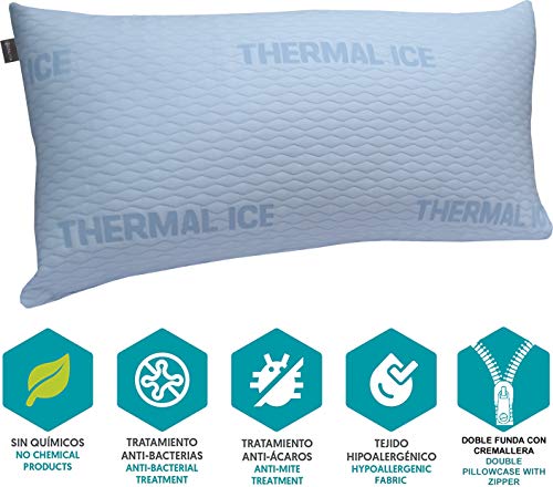 DHestia - Funda de Almohada Refrescante y Anticalor con Cremallera Cara Verano Cara Invierno Cool (135 cm)