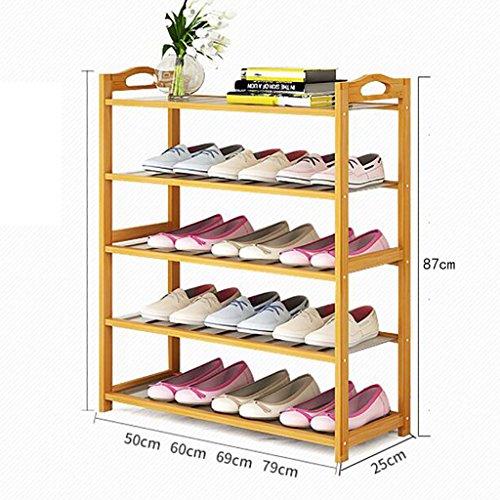 DHMHJH Estantería de Zapato de Madera sólida Minimalista Moderna de 5 Capas Estantería de almacenaje de Carga Multifuncional Organizador de Cabina Estante de Zapato económico casero Zapatero