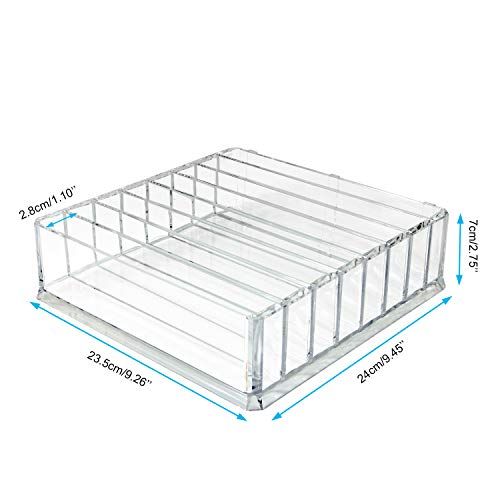 Discoball - Organizador de acrílico para paletas de sombras de ojos, maquillaje y cosméticos, con 8 secciones ajustables