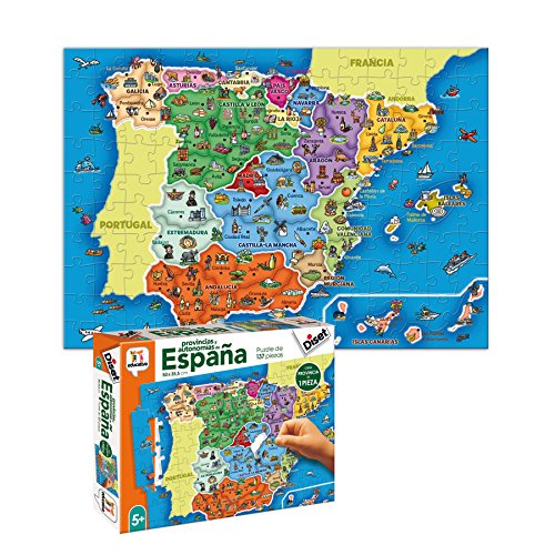 Diset- Puzzle Provincias-Autonomías137p Juguete educativos Provincias De España, Multicolor (68942)