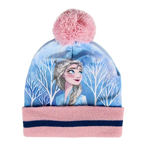 Disney Frozen 2 Set de Bufanda Gorro y Guantes Para Niña Con Princesa Disney Elsa, Accesorios Invierno Set 3 Piezas Braga Cuello Manoplas Gorros Niña, Regalos Frozen Para Niñas Niños