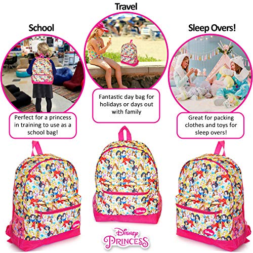 Disney Mochila Escolar Para Niñas Con Princesas Disney Cenicienta, Jazmín, Rapunzel, La Sirenita Ariel, Blancanieves y Bella, Mochilas Para Colegio Viajes, Regalos Para Niñas Y Adolescentes