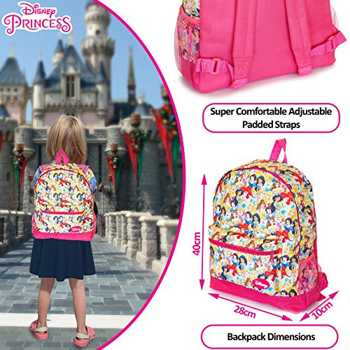 Disney Mochila Escolar Para Niñas Con Princesas Disney Cenicienta, Jazmín, Rapunzel, La Sirenita Ariel, Blancanieves y Bella, Mochilas Para Colegio Viajes, Regalos Para Niñas Y Adolescentes