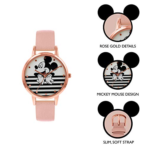 Disney Reloj Análogo clásico para Mujer de Cuarzo con Correa en Cuero MK5087