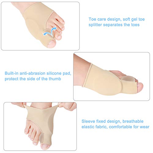 Doact Corrector de Juanetes, con Almohadilla de Gel y Separadore de Gel Dedo del Pie para Juanete Dedo pie Pie y Hallux Valgus Alivio del Dolor Adecuado Hombres y Mujeres