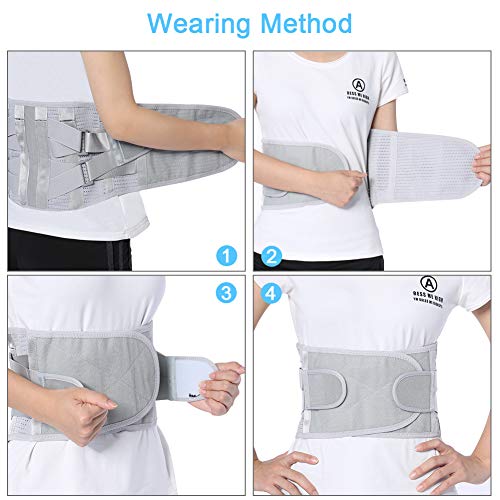 DOACT Faja Lumbar para Hombres Mujeres, Cinturón de Apoyo Lumbar con Correas de Compresión Ajustables para Alivio del Dolor en Parte Baja de Espalda L(37"-47")