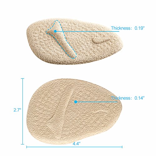 Doact Plantillas de Zapatos Con Tacón Alto (2 pares) Proteger Los Pies, plantillas pies, Medio plantilla para Alivio el Dolor en el Antepié, Efecto Antideslizante (35-40EU) (Beige)