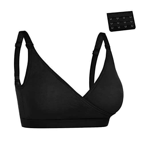 Doaraha Sujetadores de Lactancia Premamá para Mujer Sujetador de Maternidad Bra Bralette sin Costuras Sostén Embarazada con Almohadillas Prevención Derrames Removibles (Negro, M)