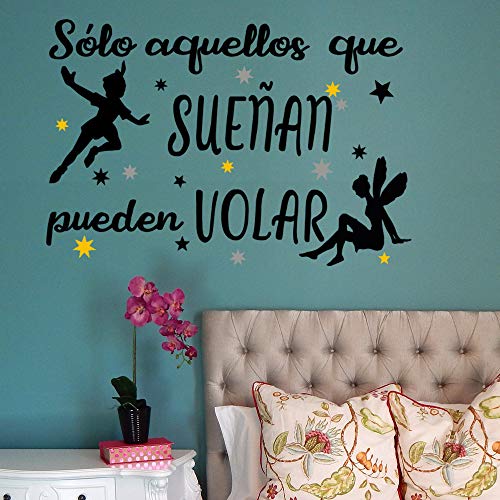 Docliick® Frase motivadora vinilo habitación"SÓLO AQUELLOS QUE SUEÑAN." Vinilos decorativos.Docliick DC-18028 (Vinilo de corte, 60x42cm)